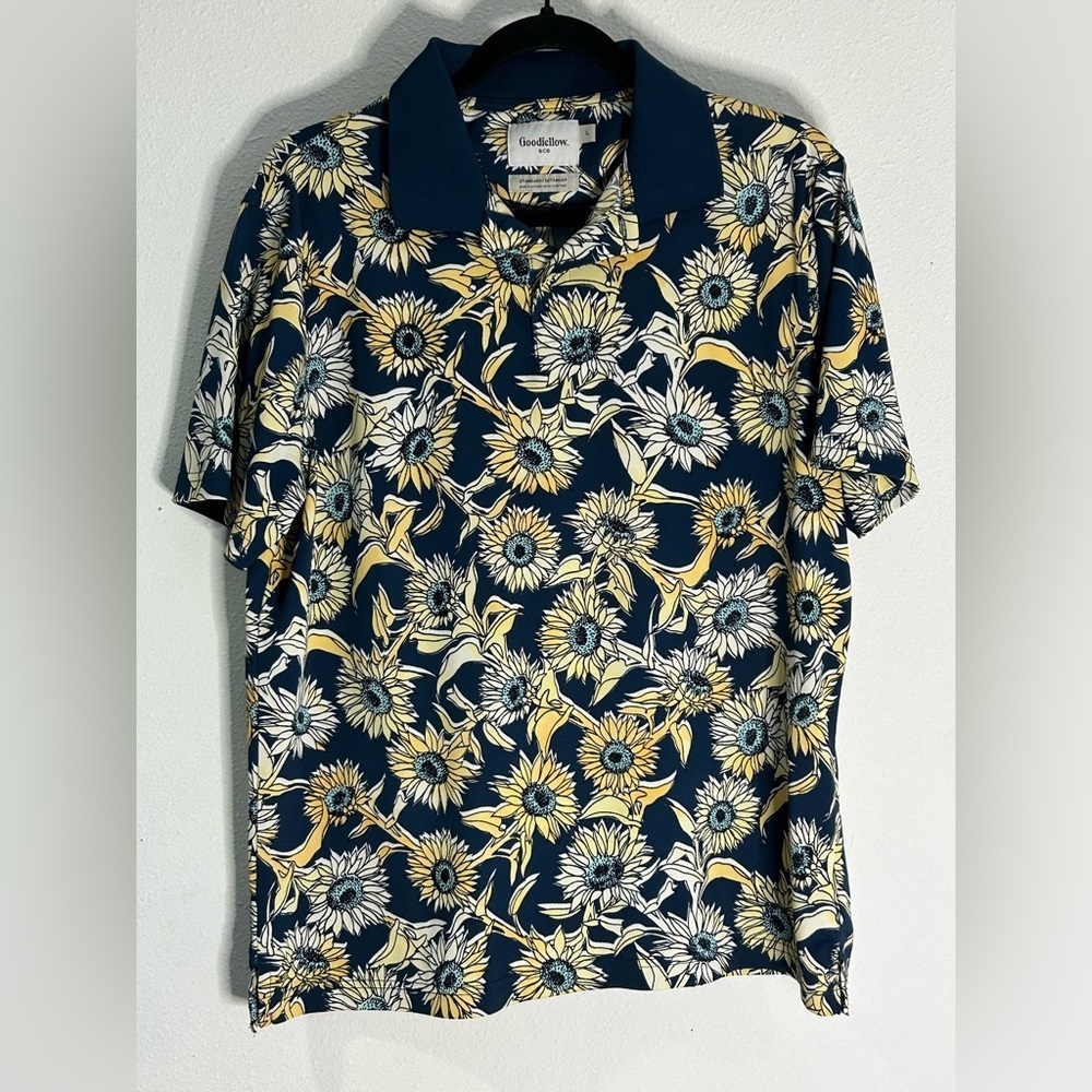 Goodfellow & Co Sunflower Pattern Men's Polo Size Large